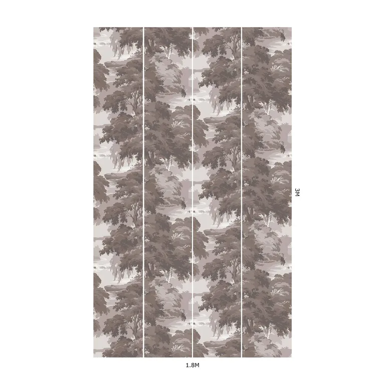 House of Hackney Reverie wallpaper in Fawn, foliage and trees in fawn