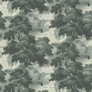 House of Hackney Reverie wallpaper in Verde, foliage and trees in verde