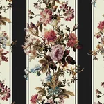 House of Hackney Rosetta Garland Wallpaper in Noir House of Hackney Rosetta Garland wallpaper in Noir, blooms and foliage in noir