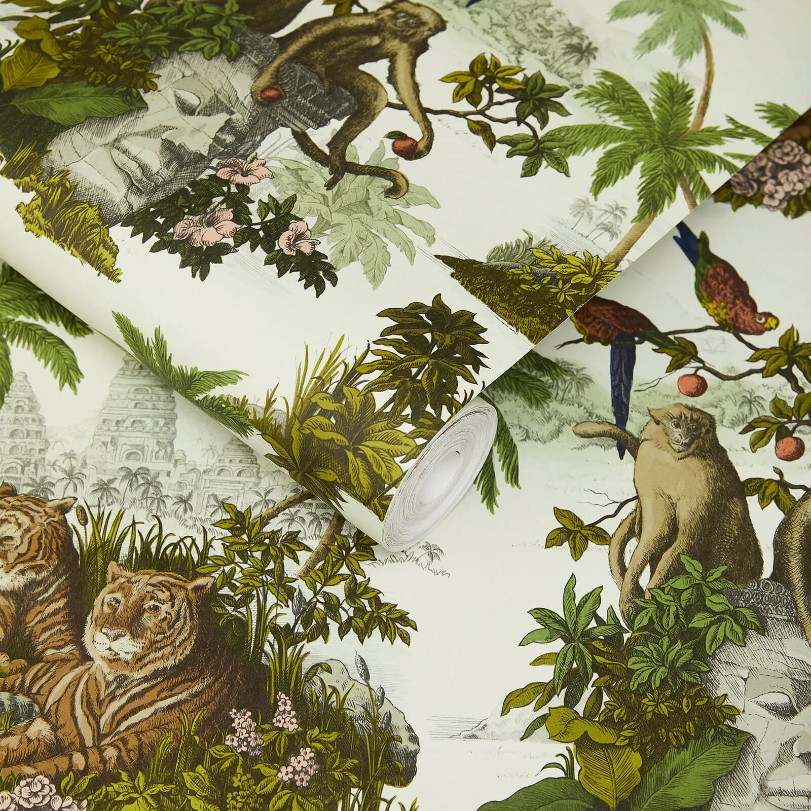 House of Hackney Sumatra wallpaper in Multi, foliage and animal markings in multi