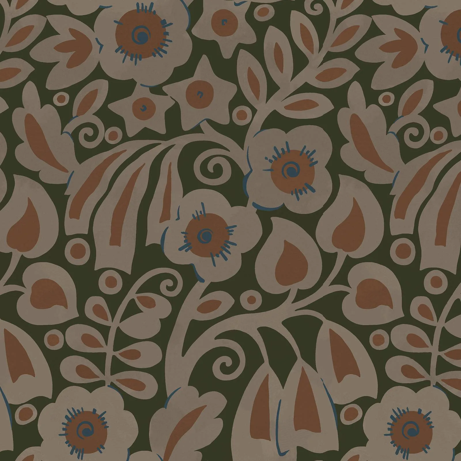 House of Hackney Sylvester wallpaper in Jasper, the Sylvester design in jasper