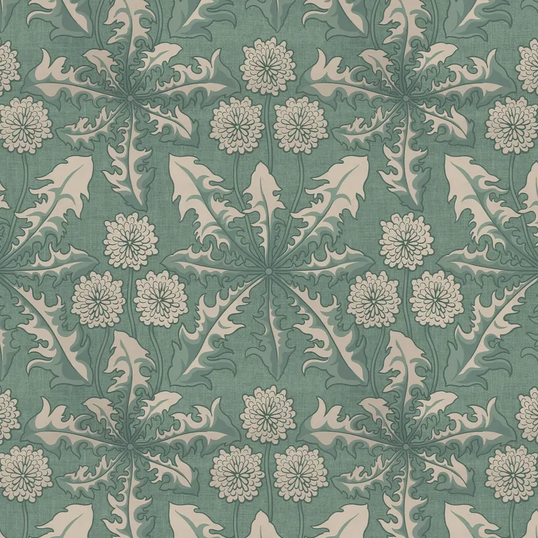 House of Hackney Taraxa wallpaper in Euphorbia, foliage and geometric forms in euphorbia