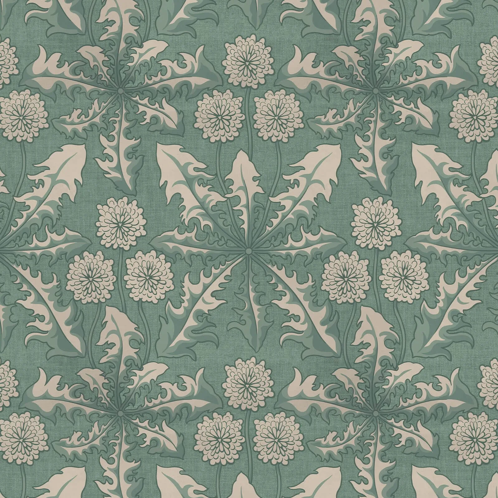 House of Hackney Taraxa wallpaper in Euphorbia, foliage and geometric forms in euphorbia