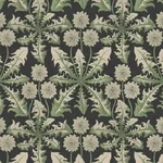 House of Hackney Taraxa wallpaper in Noir, blooms and foliage in noir