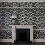 House of Hackney Taraxa wallpaper in Noir, blooms and foliage in noir