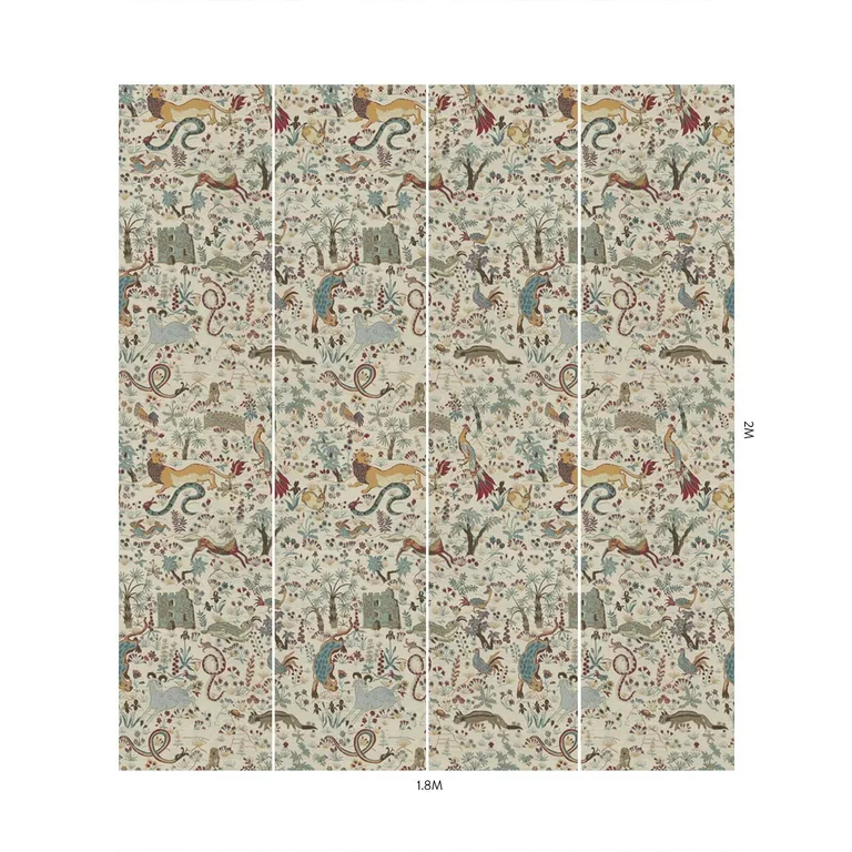 House of Hackney Trematonia wallpaper in Ecru, serpents and foliage in ecru