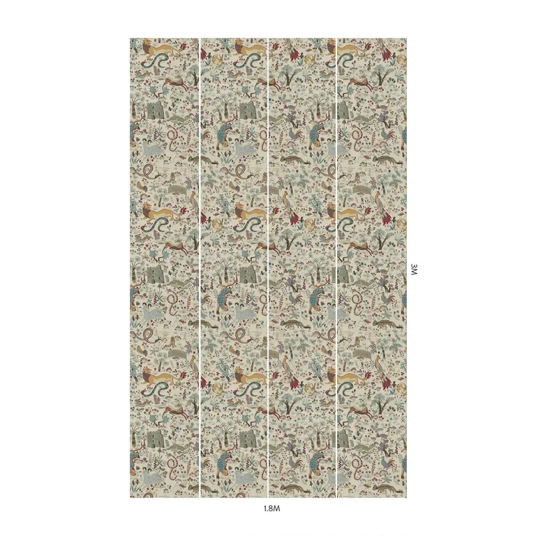House of Hackney Trematonia wallpaper in Ecru, serpents and foliage in ecru