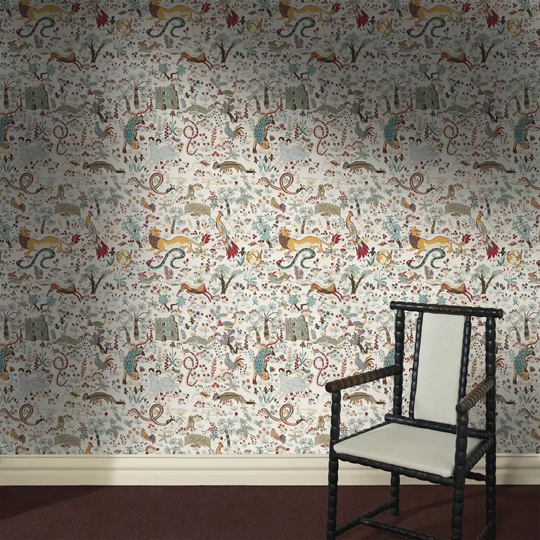 House of Hackney Trematonia wallpaper in Ecru, serpents and foliage in ecru