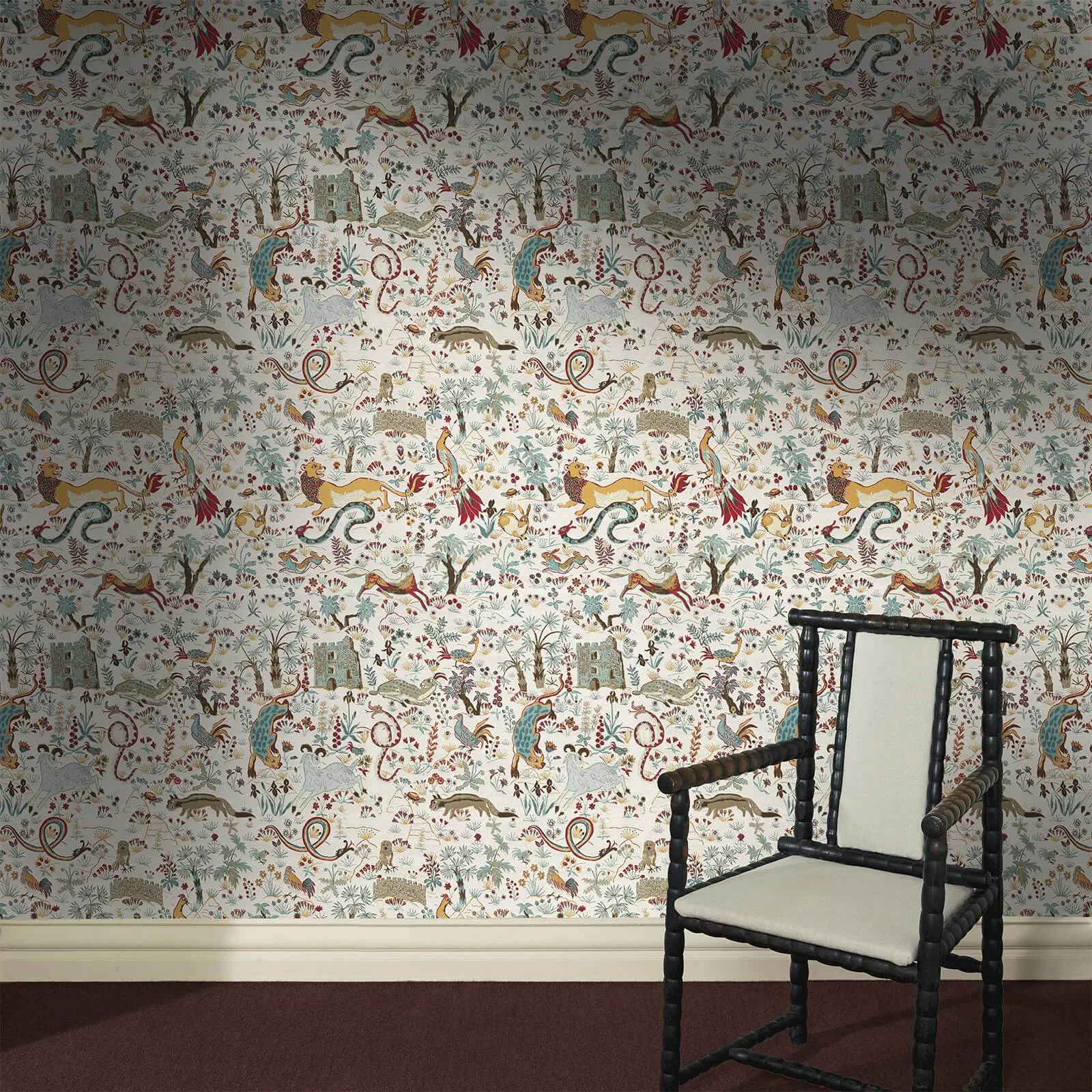 House of Hackney Trematonia wallpaper in Ecru, serpents and foliage in ecru