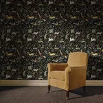 House of Hackney Trematonia Wallpaper in Onyx House of Hackney Trematonia wallpaper in Onyx, serpents and foliage in onyx