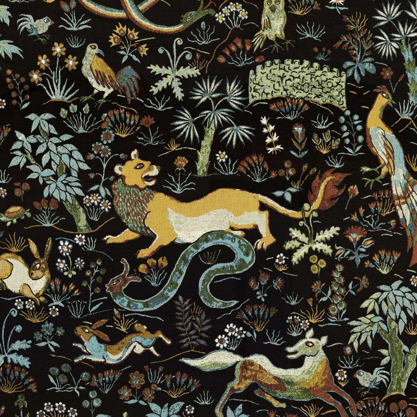 House of Hackney Trematonia wallpaper in Onyx, serpents and foliage in onyx