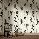 House of Hackney Troop wallpaper in Birch, animal markings and geometric forms in birch