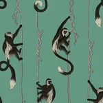 House of Hackney Troop wallpaper in Parakeet Green, animal markings and geometric forms in green