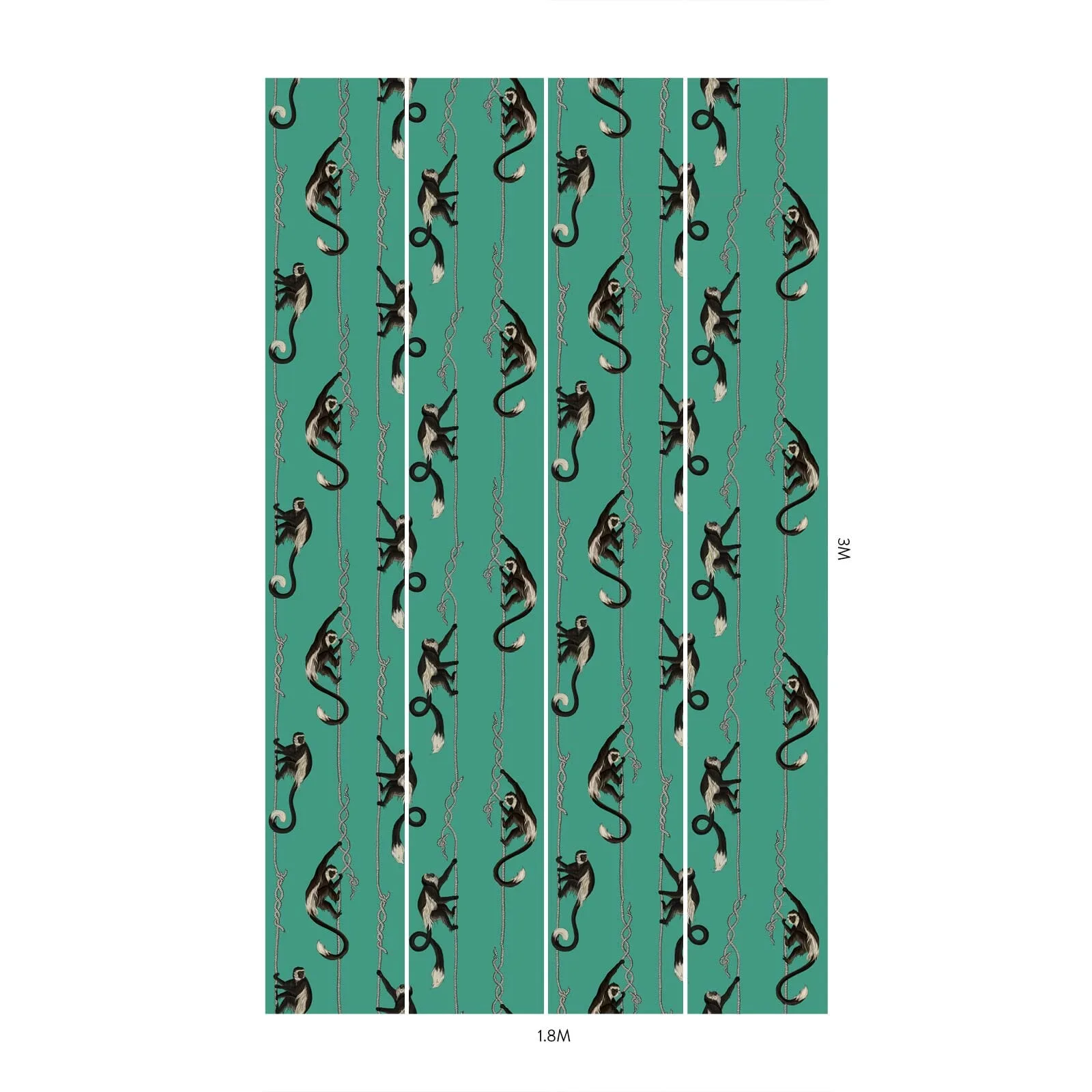 House of Hackney Troop wallpaper in Parakeet Green, animal markings and geometric forms in green