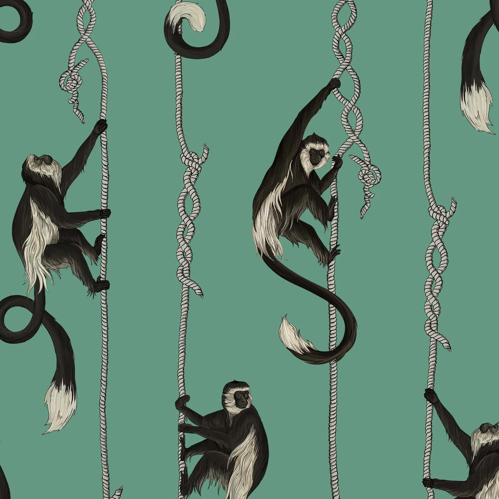 House of Hackney Troop wallpaper in Parakeet Green, animal markings and geometric forms in green