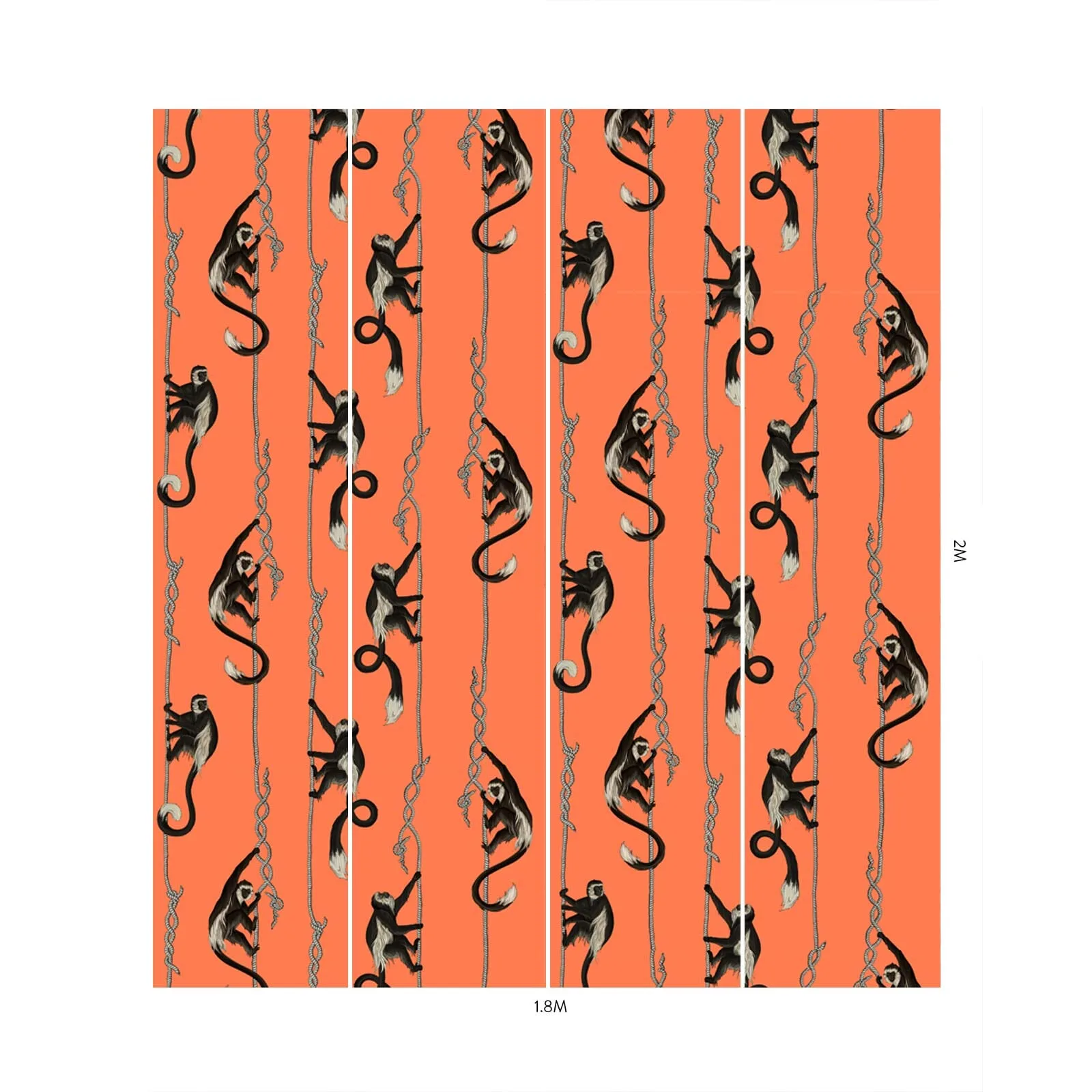 House of Hackney Troop Wallpaper in Salamander Orange House of Hackney Troop wallpaper in Salamander Orange, animal markings and geometric forms in salamander orange