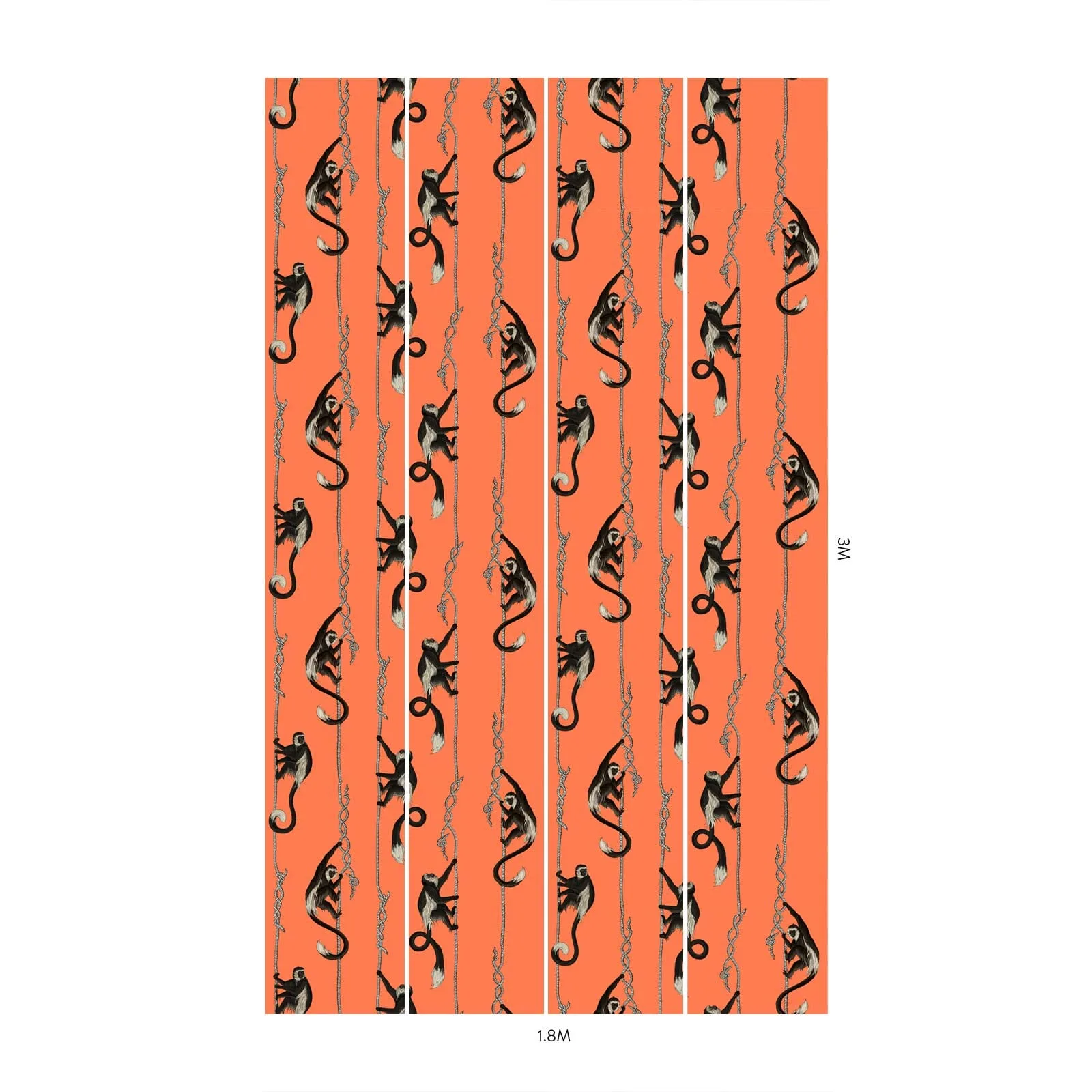 House of Hackney Troop Wallpaper in Salamander Orange House of Hackney Troop wallpaper in Salamander Orange, animal markings and geometric forms in salamander orange