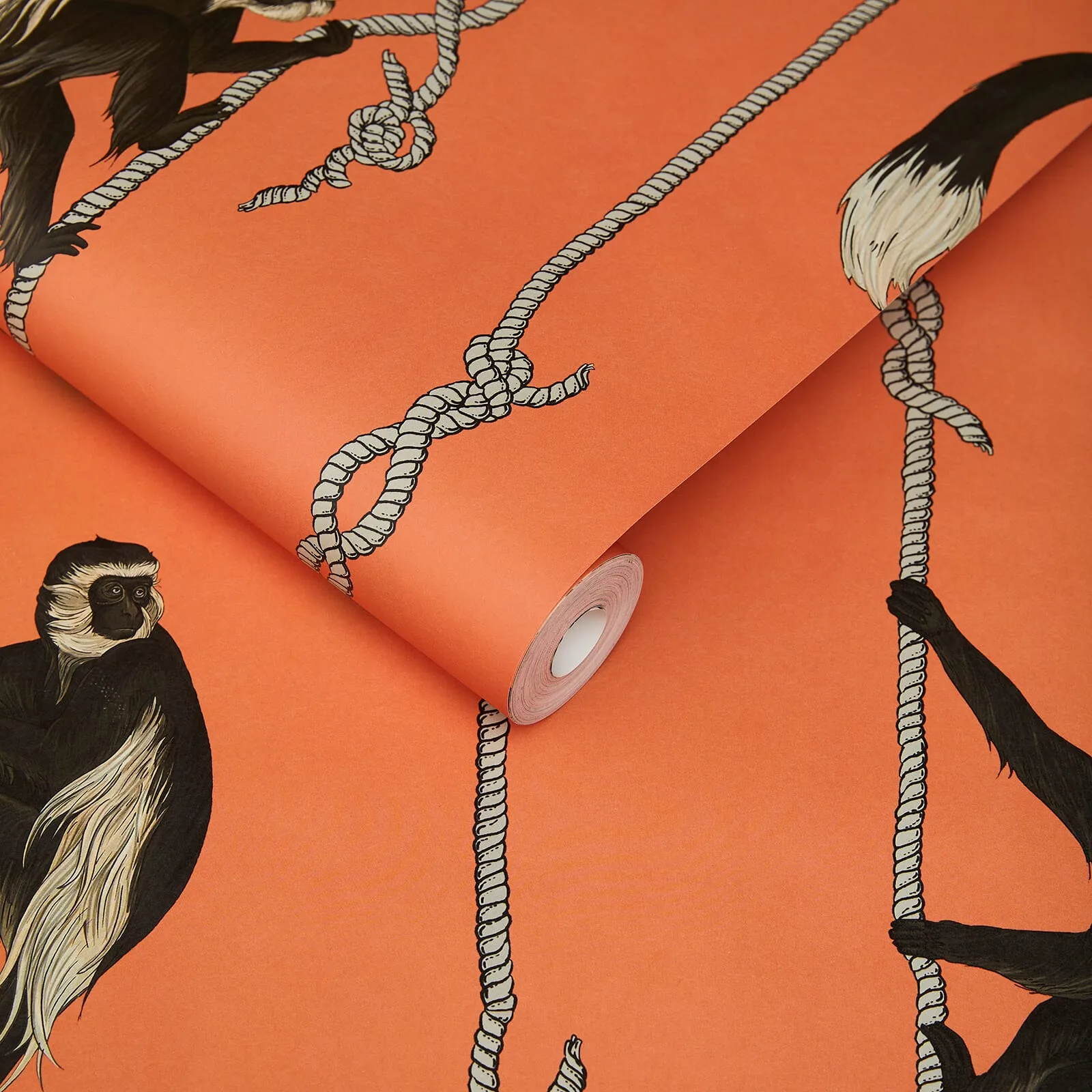 House of Hackney Troop Wallpaper in Salamander Orange House of Hackney Troop wallpaper in Salamander Orange, animal markings and geometric forms in salamander orange