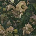 House of Hackney Umbra wallpaper in Verde, blooms and foliage in verde