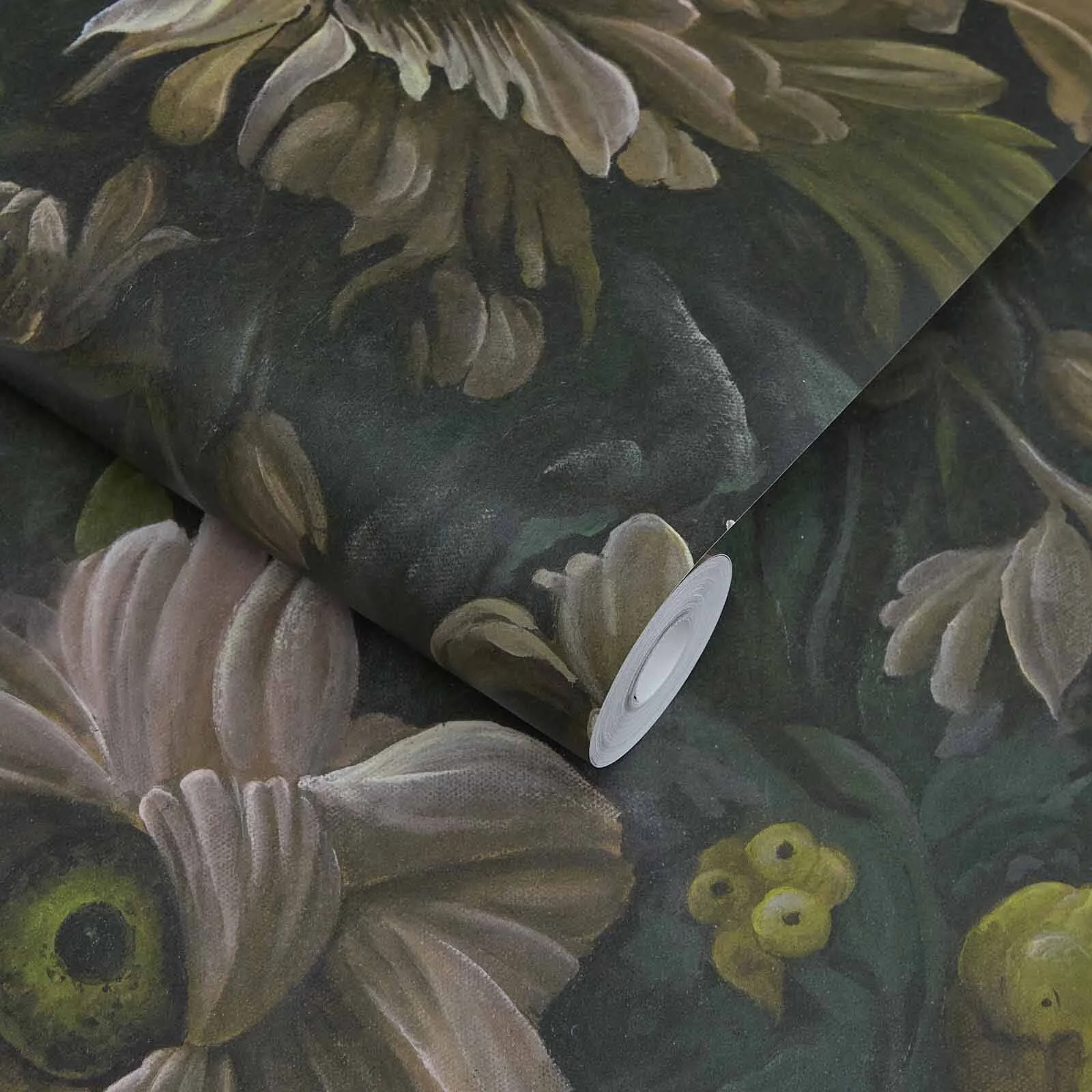 House of Hackney Umbra wallpaper in Verde, blooms and foliage in verde