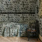 House of Hackney Urtica Wallpaper in Myrtle Stripe House of Hackney Urtica wallpaper in Myrtle Stripe, foliage and stripes in myrtle stripe