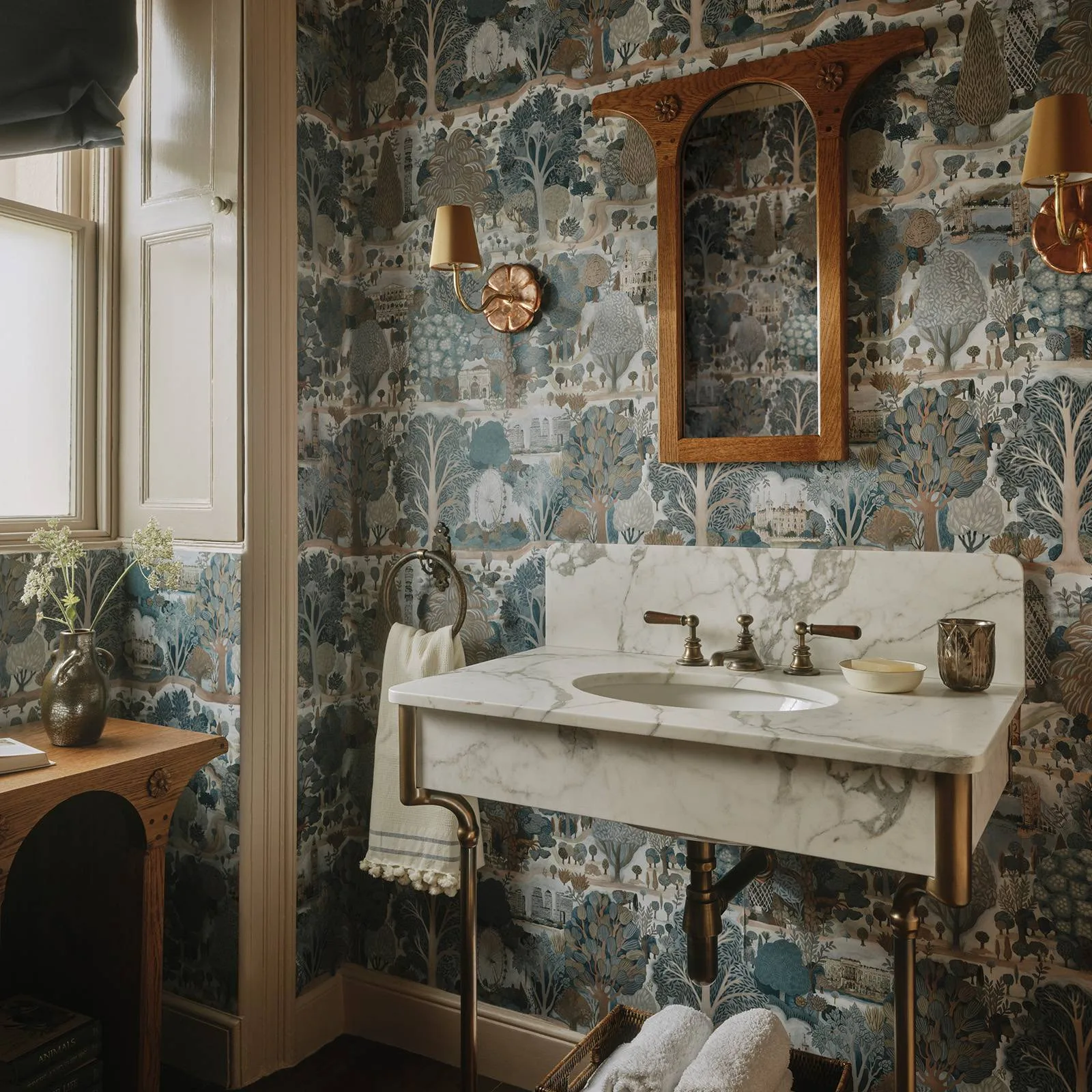 House of Hackney Utopia wallpaper in Autumn, foliage and geometric forms in autumn