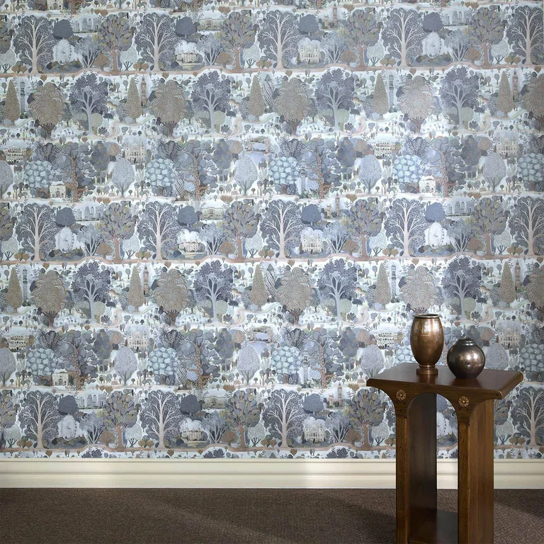 House of Hackney Utopia wallpaper in Autumn, foliage and geometric forms in autumn