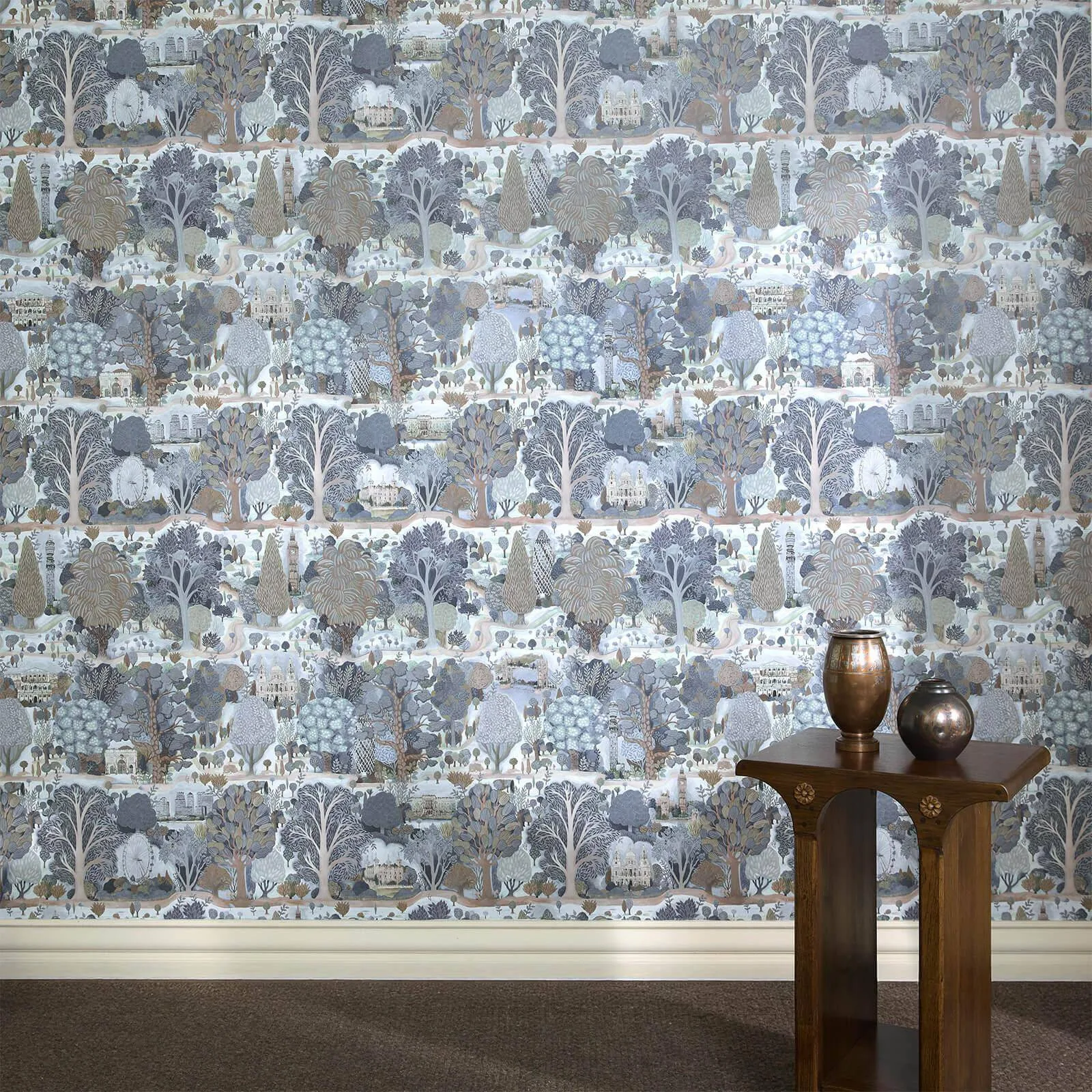 House of Hackney Utopia wallpaper in Autumn, foliage and geometric forms in autumn