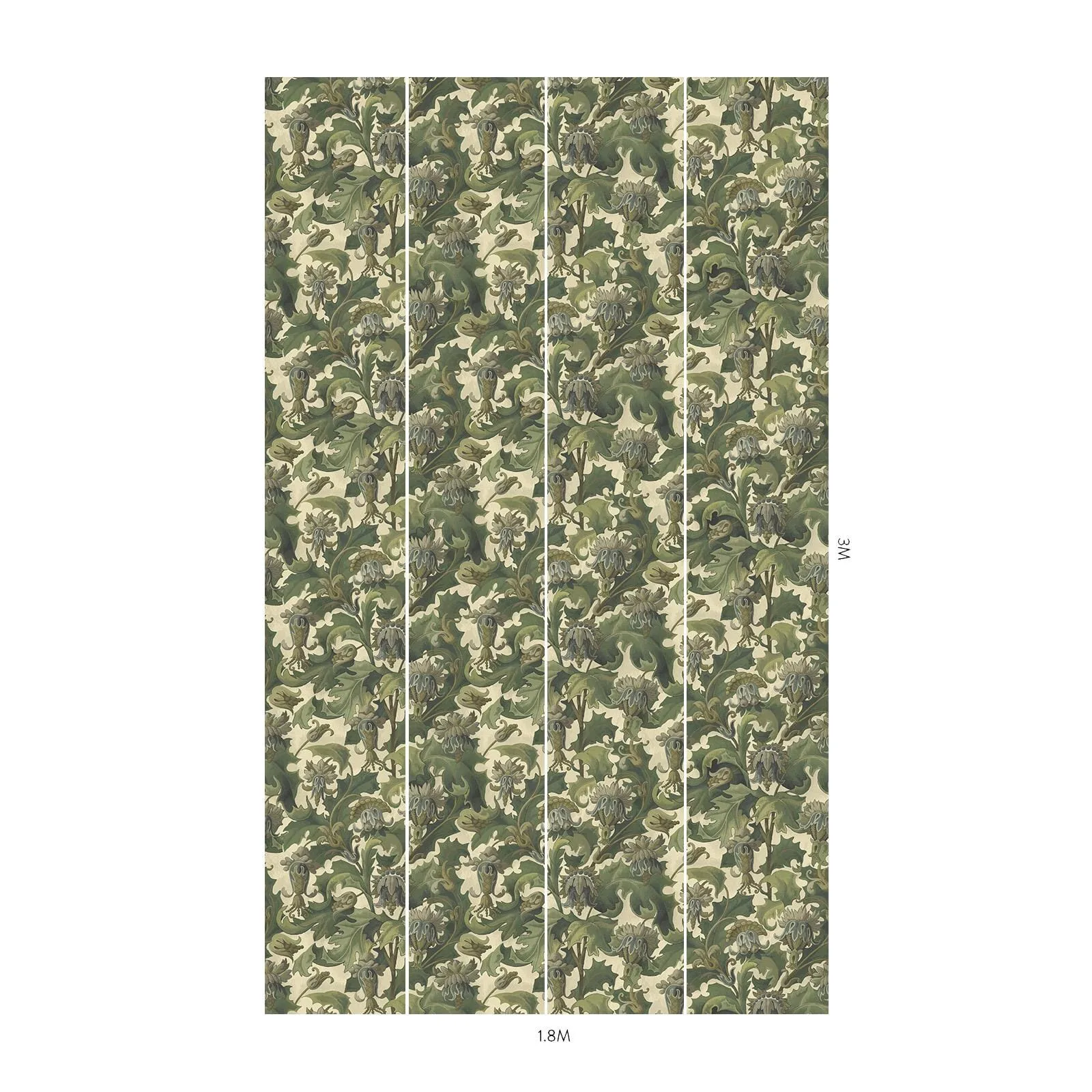 House of Hackney Vespertine Wallpaper in Ecru House of Hackney Vespertine wallpaper in Ecru, blooms and foliage in ecru