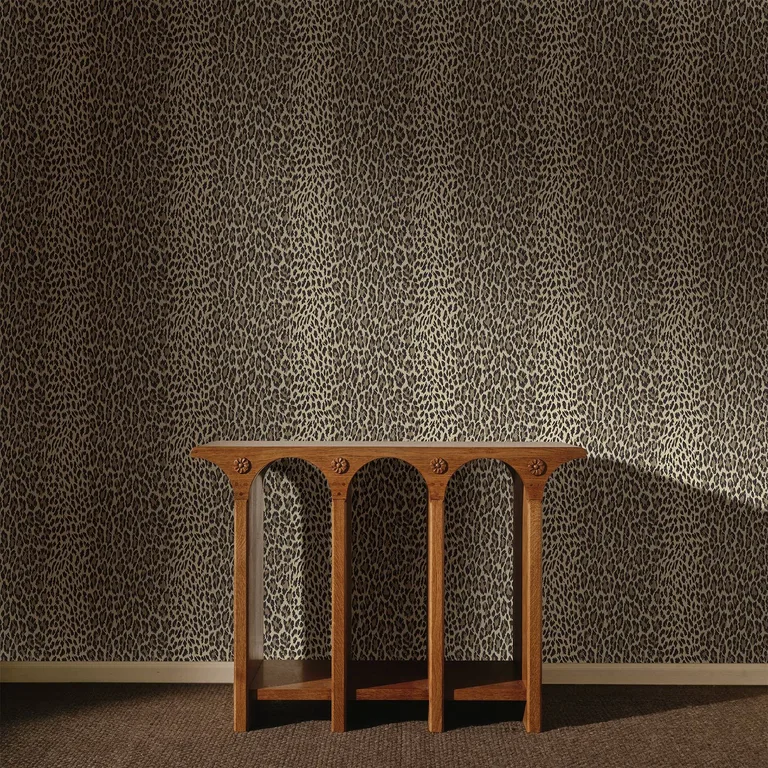 House of Hackney Wild Card wallpaper in Butterscotch, blooms and animal markings in butterscotch