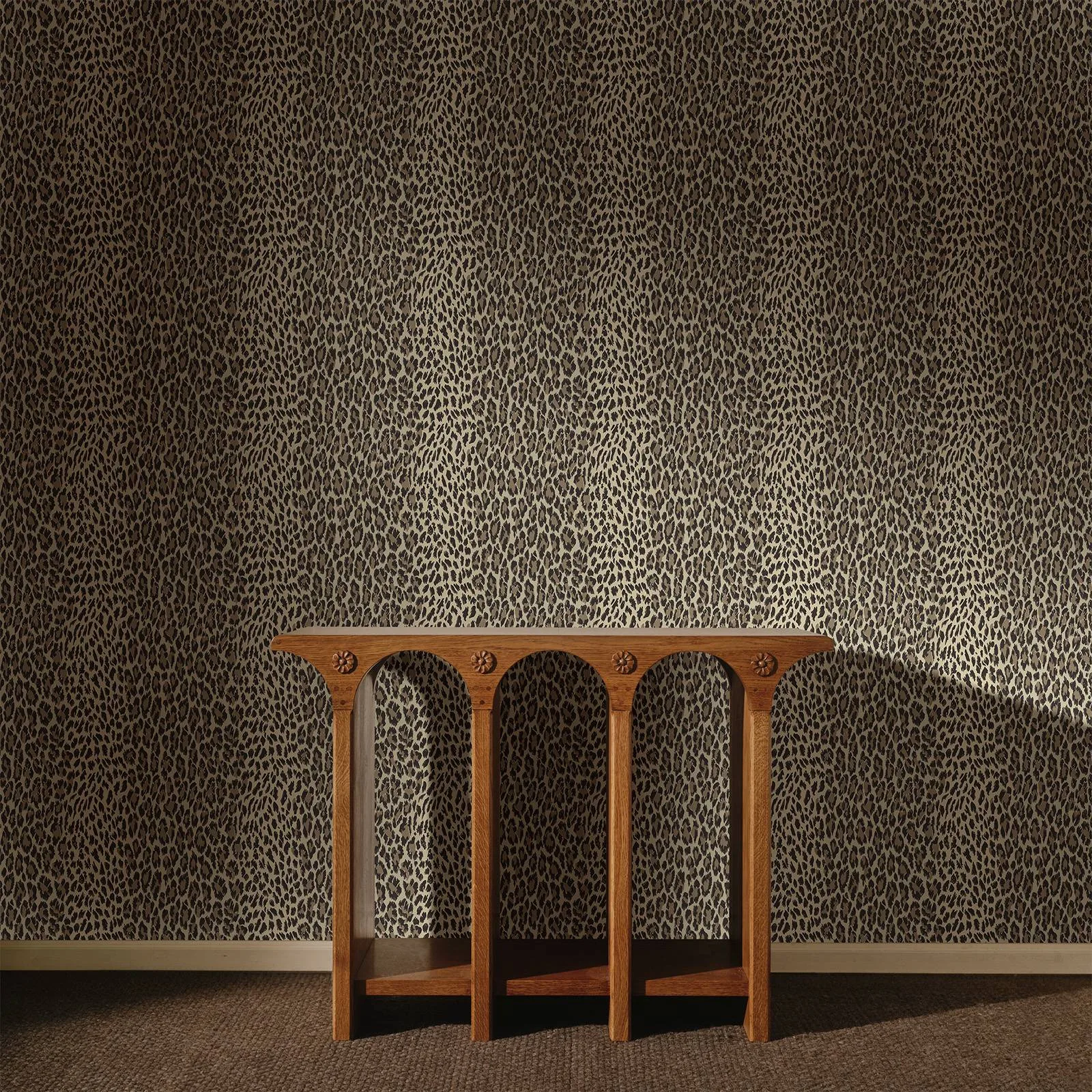 House of Hackney Wild Card wallpaper in Butterscotch, blooms and animal markings in butterscotch