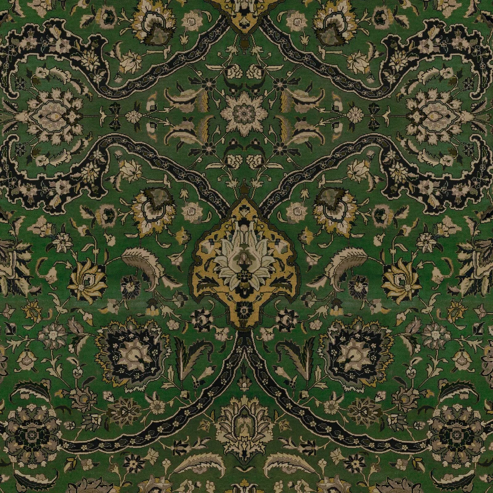 House of Hackney Zanjan wallpaper in Juniper Green, geometric forms in green