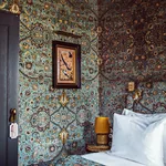 House of Hackney Zanjan wallpaper in Sapphire, geometric forms in sapphire