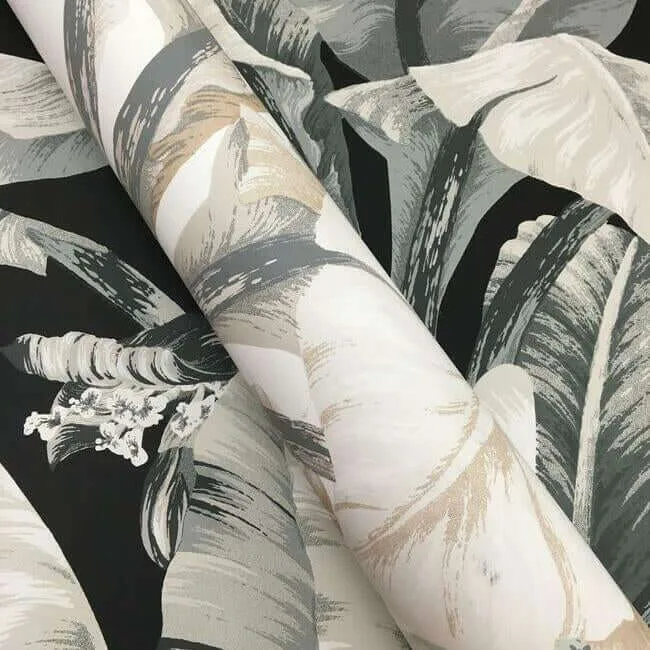 Inspired by Color Banana Leaf wallpaper, color White & Cream, SKU BW3972
