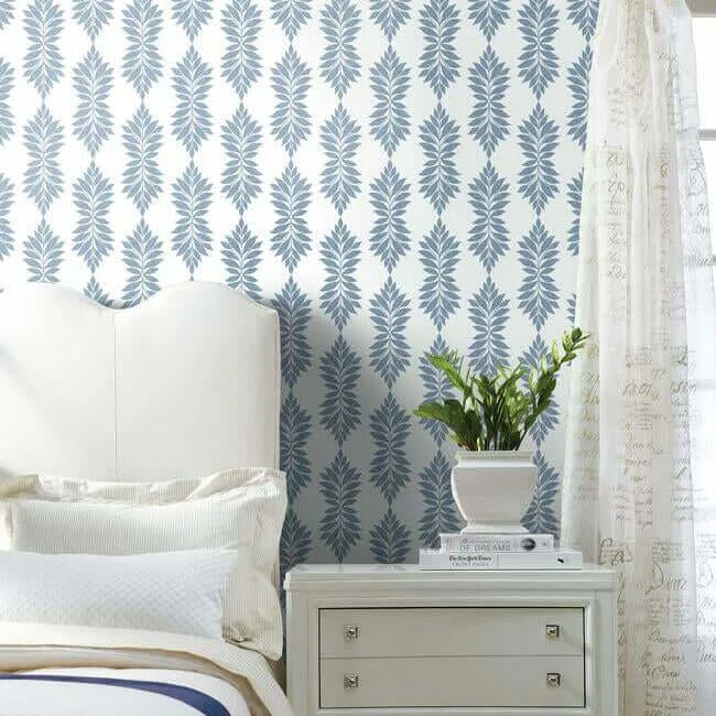 Inspired by Color Broadsands Botanica wallpaper, color Blue, SKU CV4423