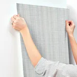 Inspired by Color Broken Boucle Stripe wallpaper, color Putty & Blue, SKU SR1517