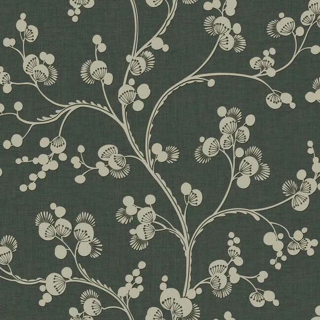 Inspired by Color Dahlia Trail wallpaper, color Black & Taupe, SKU SS2502
