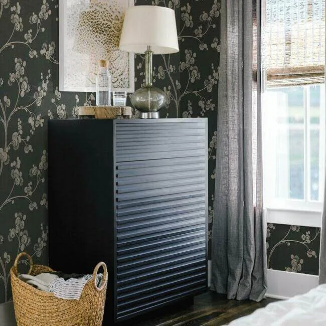 Inspired by Color Dahlia Trail wallpaper, color Black & Taupe, SKU SS2502