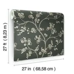 Inspired by Color Dahlia Trail wallpaper, color Black & Taupe, SKU SS2502