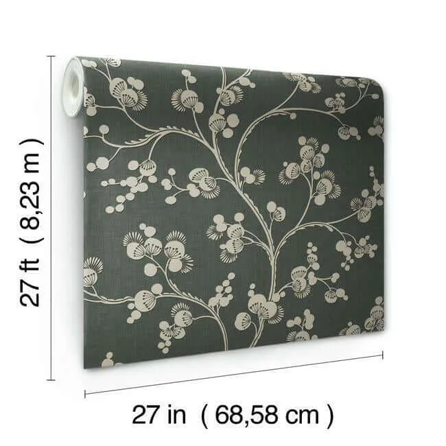 Inspired by Color Dahlia Trail wallpaper, color Black & Taupe, SKU SS2502
