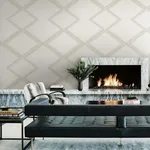 Inspired by Color Diamond Twist - White & Cream Wallpaper | Buy Online Inspired by Color Diamond Twist wallpaper, color White & Cream, SKU BW3821