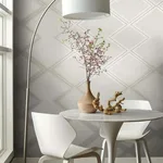 Inspired by Color Diamond Twist - White & Cream Wallpaper | Buy Online Inspired by Color Diamond Twist wallpaper, color White & Cream, SKU BW3821