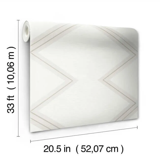 Inspired by Color Diamond Twist - White & Cream Wallpaper | Buy Online Inspired by Color Diamond Twist wallpaper, color White & Cream, SKU BW3821