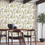 Inspired by Color Eden Retreat wallpaper, color Beige & Green, SKU MN1844