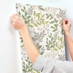 Inspired by Color Eden Retreat wallpaper, color Beige & Green, SKU MN1844