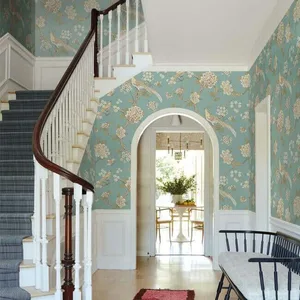 Inspired by Color Fanciful wallpaper, color Teal, SKU AF1901