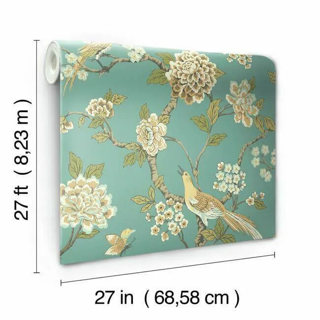 Inspired by Color Fanciful wallpaper, color Teal, SKU AF1901