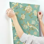Inspired by Color Fanciful wallpaper, color Teal, SKU AF1901