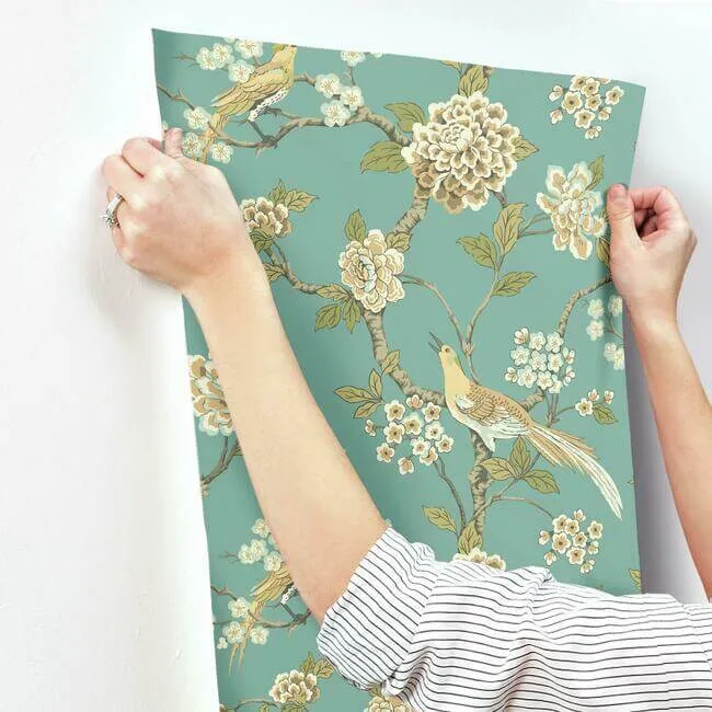 Inspired by Color Fanciful wallpaper, color Teal, SKU AF1901