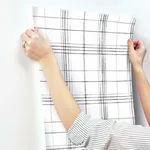 Inspired by Color Farmhouse Plaid wallpaper, color Black & White, SKU FH4016